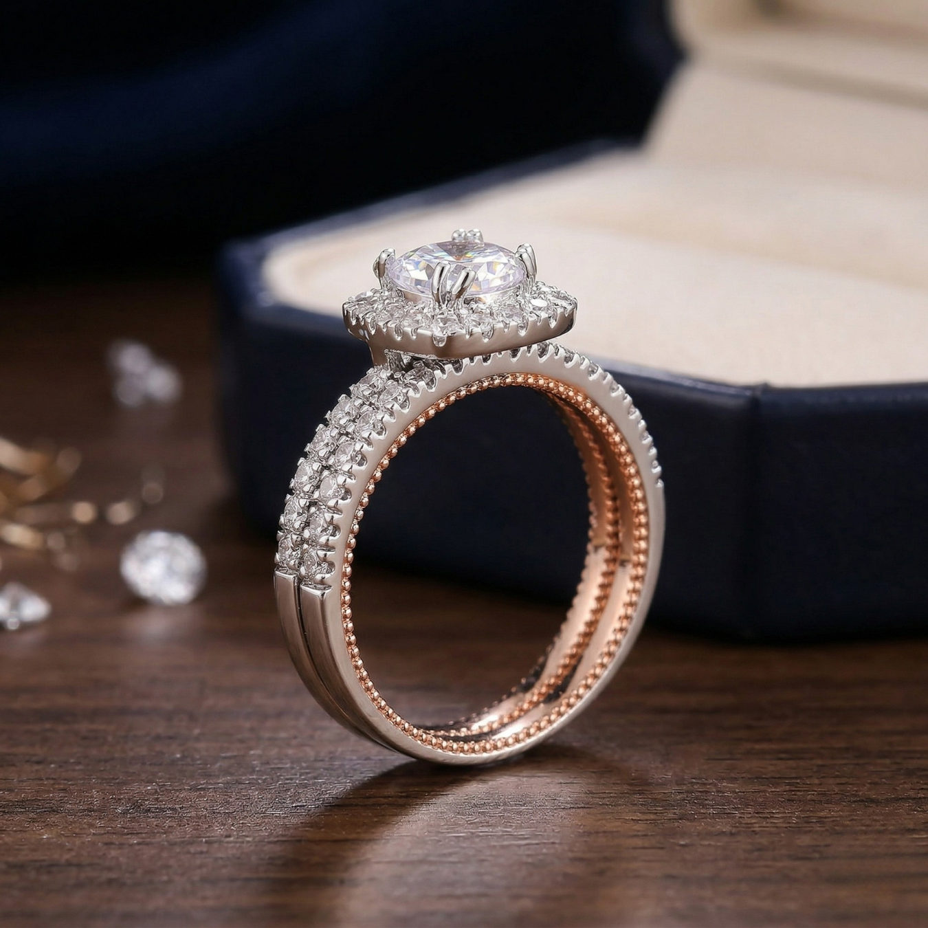 The Aveline Crystal Ring Set 1+1: Each Purchase Directly Supports Communities In Need