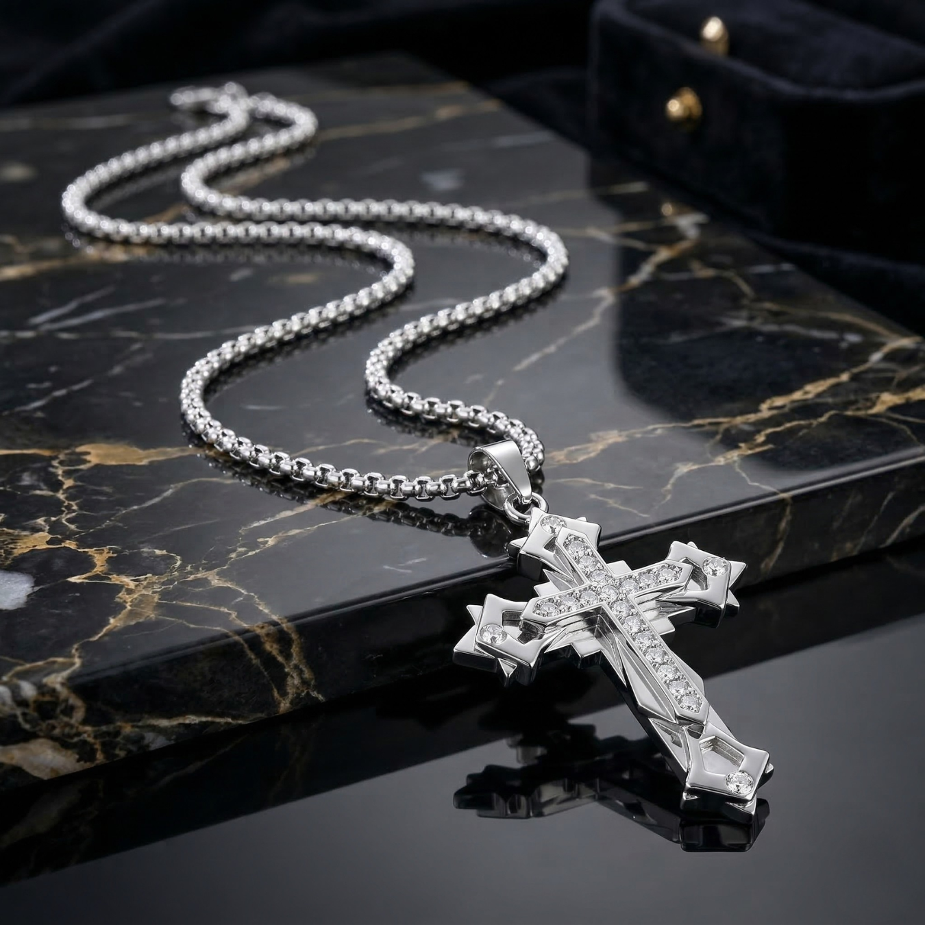 The Apex Cross Necklace With Crystals: Each Purchase Directly Supports Communities In Need