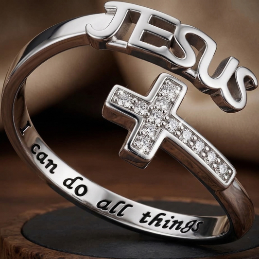 Jesus Cross Ring With Crystals: Each Purchase Directly Supports Communities In Need
