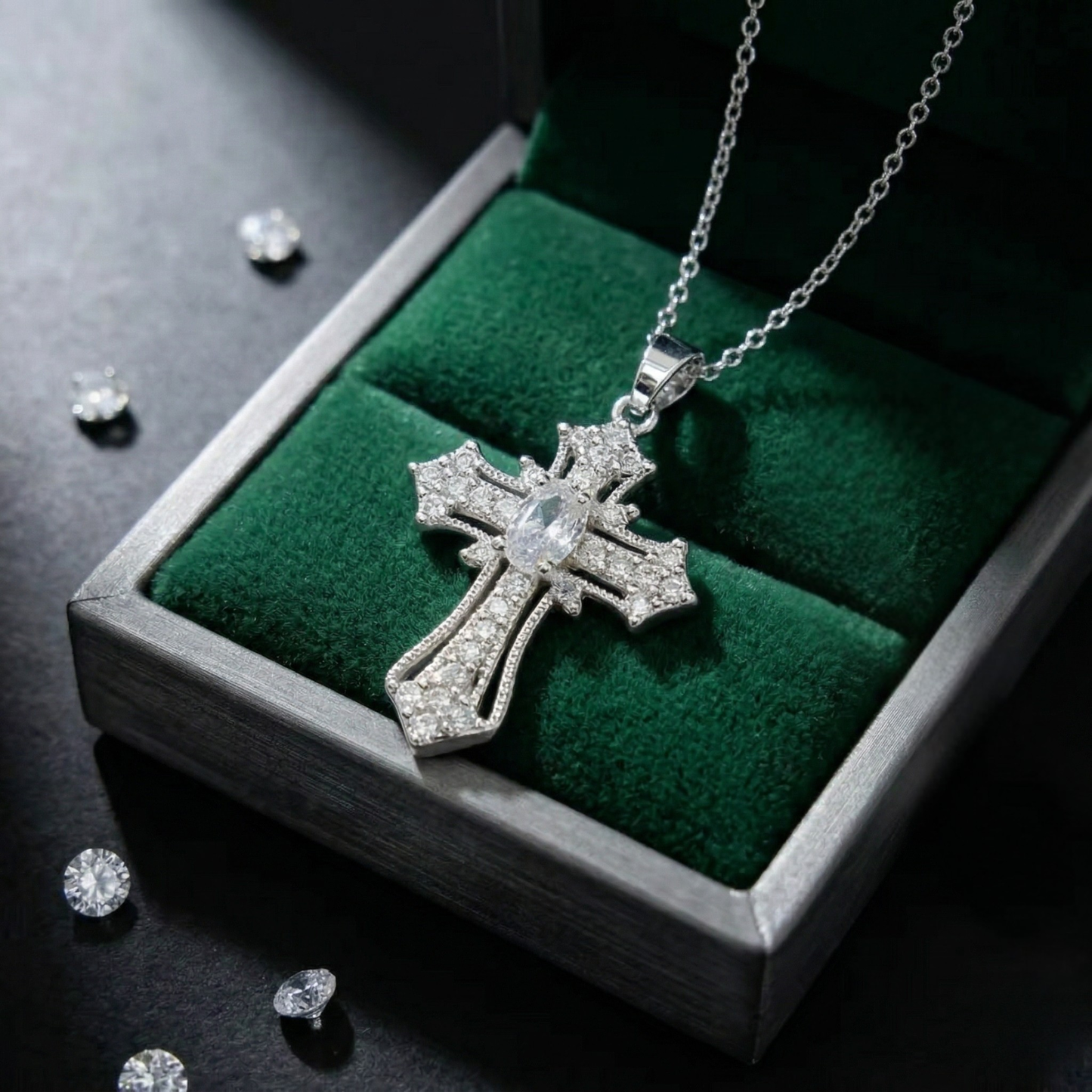 The Crystal Burst Cross Necklace: Each Purchase Directly Supports Communities In Need
