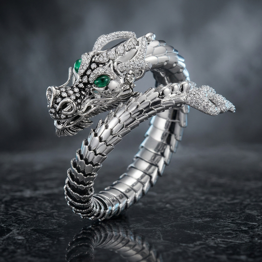 Tibetan Dragon Bracelet With Emerald Eyes: Each Purchase Directly Supports Communities In Need