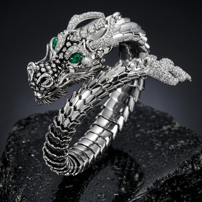 Tibetan Dragon Bracelet With Emerald Eyes: Each Purchase Directly Supports Communities In Need