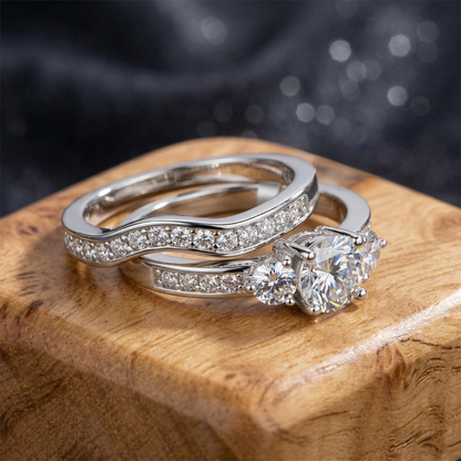 The Celeste Ring Set 1+1: Each Purchase Directly Supports Communities In Need