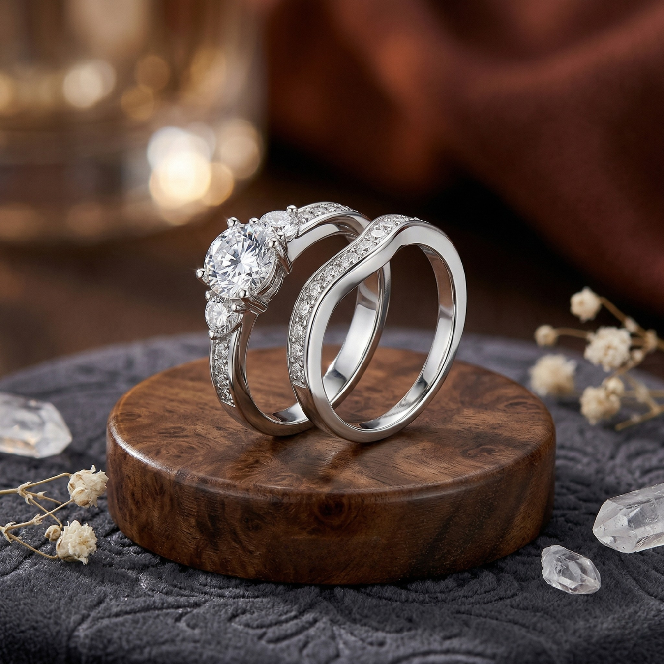 The Celeste Ring Set 1+1: Each Purchase Directly Supports Communities In Need