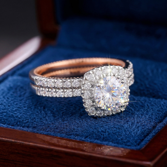 The Aveline Crystal Ring Set 1+1: Each Purchase Directly Supports Communities In Need