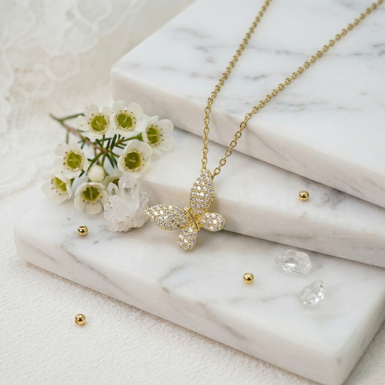 The Butterfly Sparkle Necklace: Each Purchase Directly Supports Communities In Need