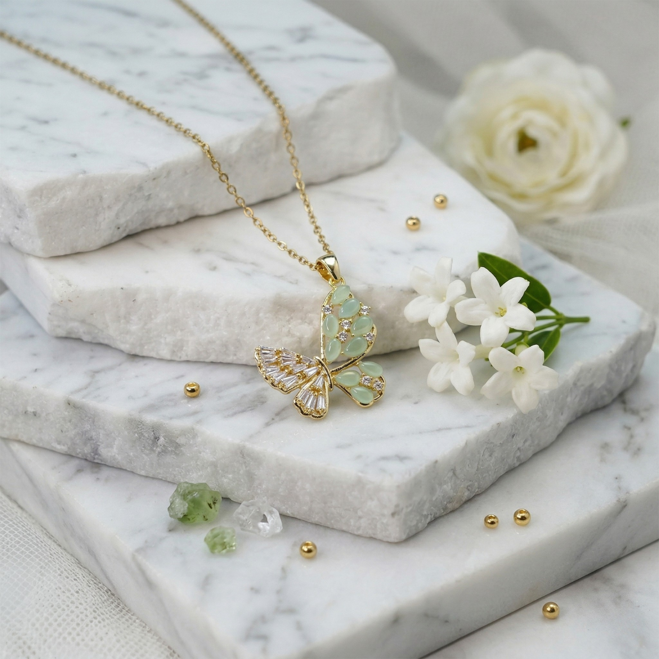 The Mint Blossom Butterfly Necklace: Each Purchase Directly Supports Communities In Need