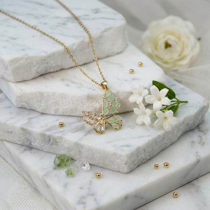 The Mint Blossom Butterfly Necklace: Each Purchase Directly Supports Communities In Need