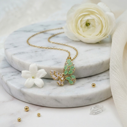 The Mint Blossom Butterfly Necklace: Each Purchase Directly Supports Communities In Need