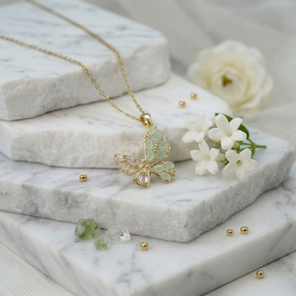 The Mint Blossom Butterfly Necklace: Each Purchase Directly Supports Communities In Need