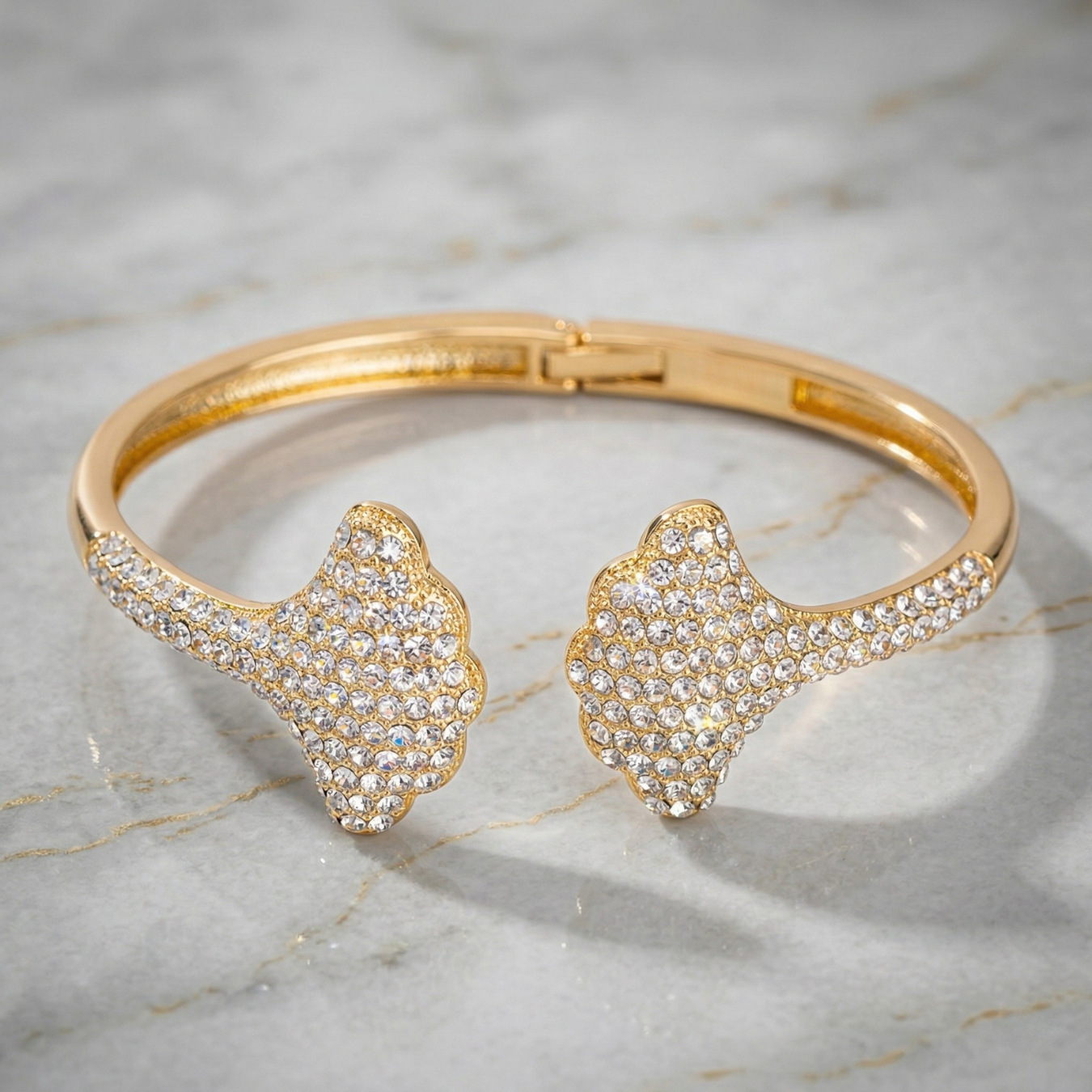 Crystal Leaf Open Bracelet: Each Purchase Directly Supports Communities In Need
