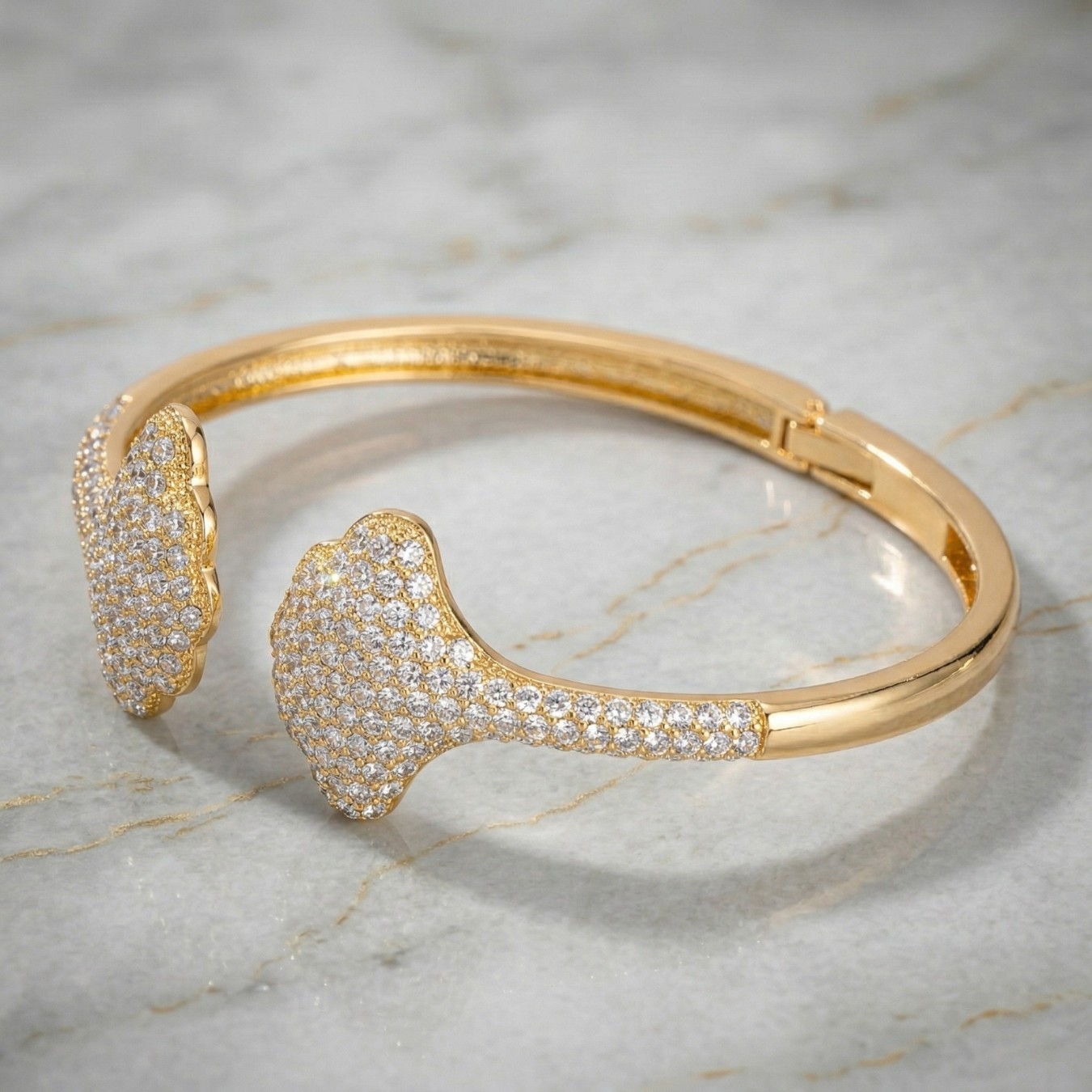Crystal Leaf Open Bracelet: Each Purchase Directly Supports Communities In Need