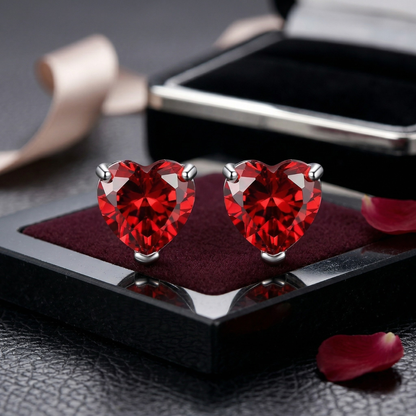 The Velvet Crimson Hearts Earrings: Each Purchase Directly Supports Communities In Need